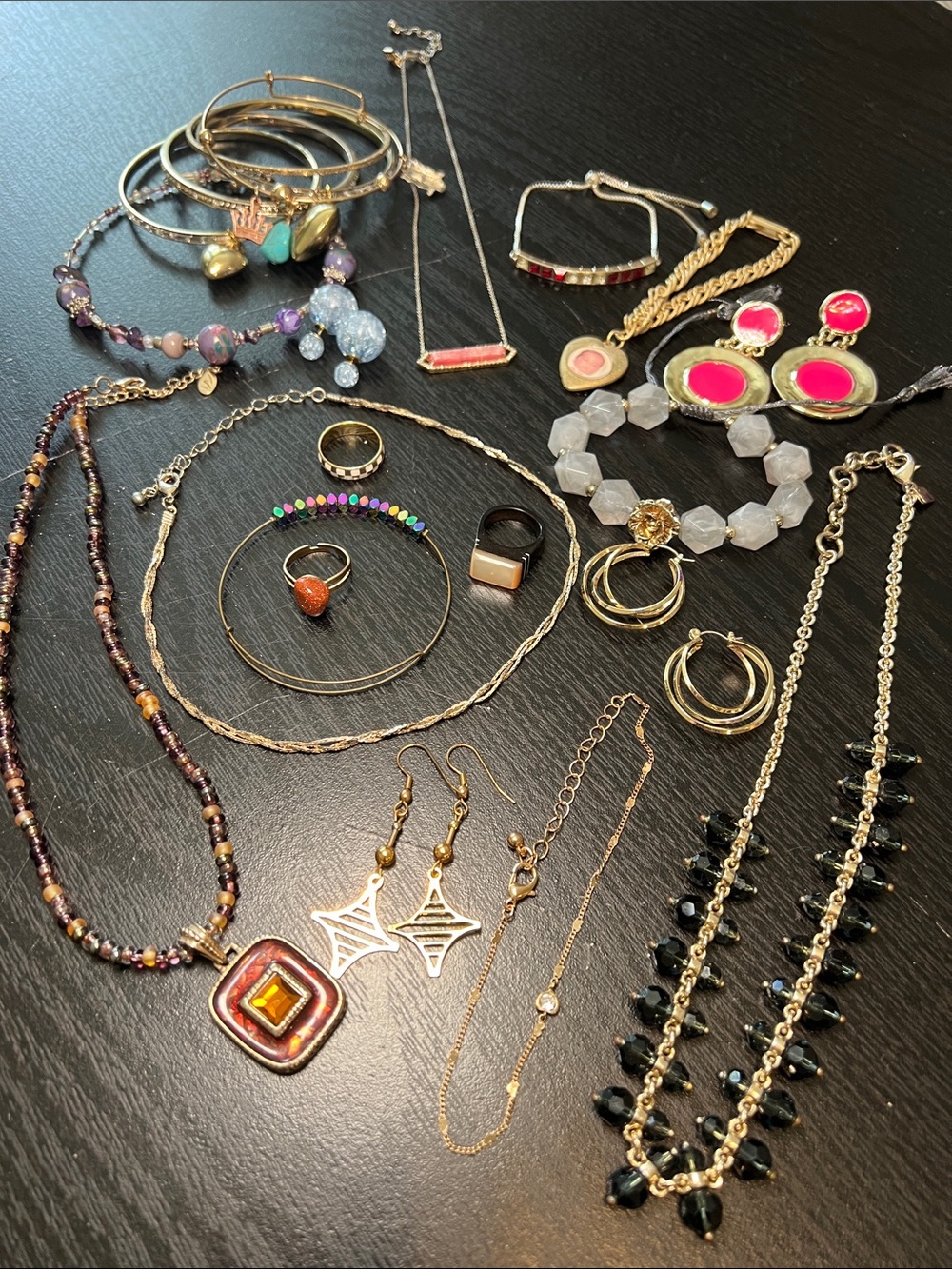 Estate Jewelry Lot Bracelets Necklaces Rings Earrings